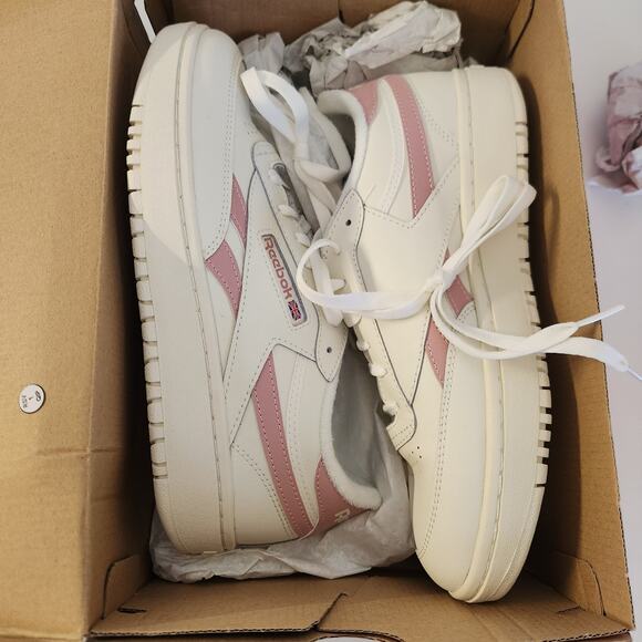 Reebok Women's Club C Double Revenge Platform Sneaker, Chalk/Smokey Rose, 10 - Picture 9 of 10